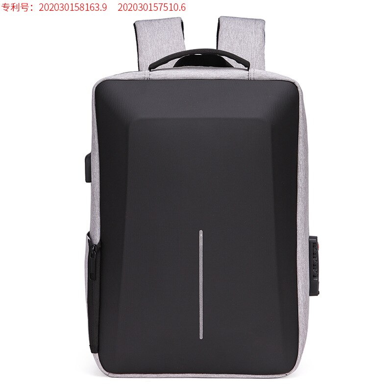 Men's reflective stripe multifunctional anti-theft backpack 15,6 inch laptop notebook usb travel bag backpack school bag for males: 8001 grey
