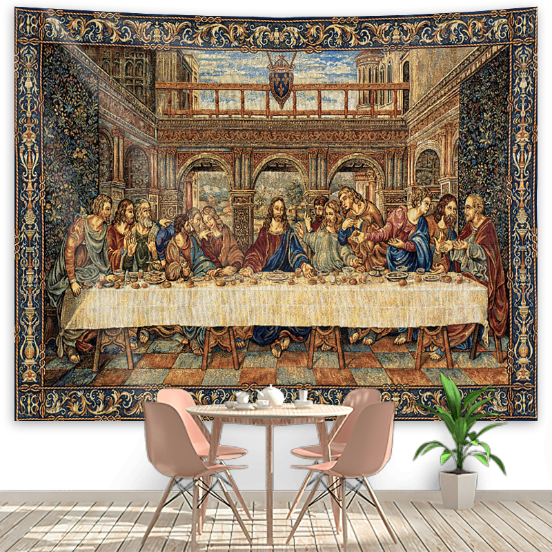The Last Supper Tapestry Christ Resurrection Jesus Easter Wall Art Room Decor Christmas Home Decoration Large Fabric Vintage