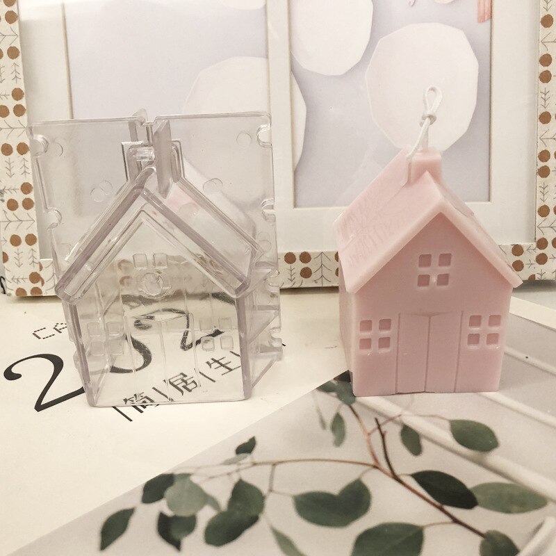 3D Small House Villa Wooden House Silicone Mold Aromatherapy Candle DIY Plastic Mold Home Crafts Ornaments Candle Making Molds