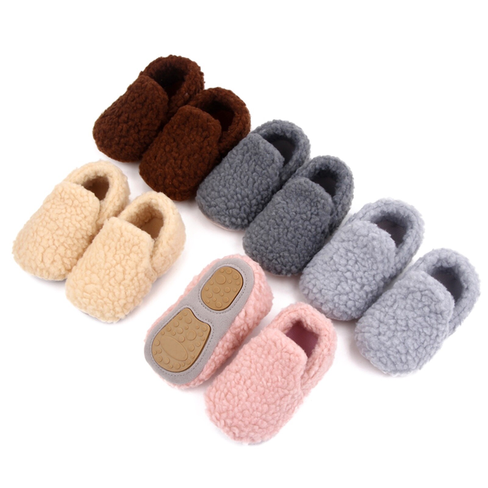 Winter Children Floor Shoes For Baby Slippers Infant Toddler Plush Warm Boys Girl Soft Anti-slip Nursey Indoor School Kids Shoes
