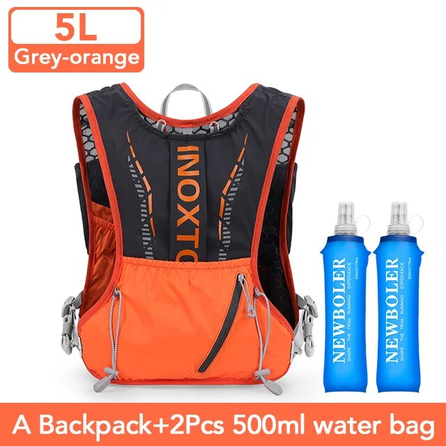 INOXTO-lichtgewicht hardlooprugzak hydratatie vest, geschikt voor fiets marathon wandelen, ultralicht en draagbaar 5L: groene kleur