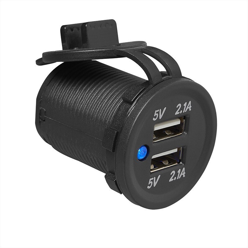 Plug Usb Dubbele Verborgen 2x2100mA 12V/24V