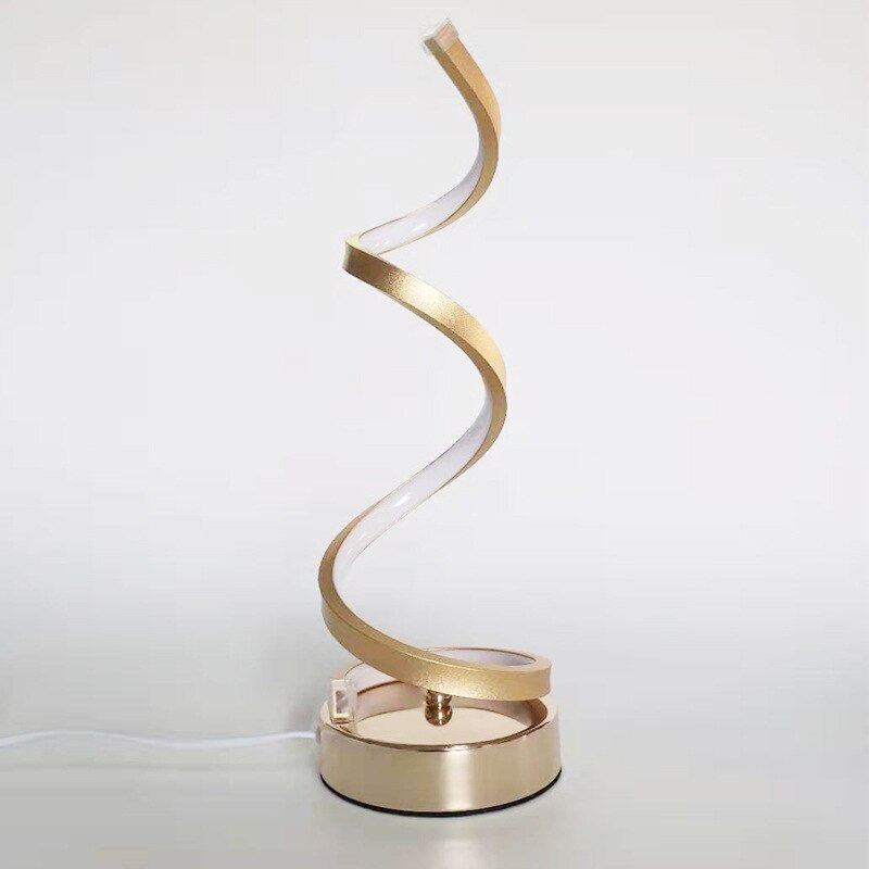 Lámpara de mesa Espiral de LED para el hogar, sala de estar, dormitorio, iluminación, luz de noche