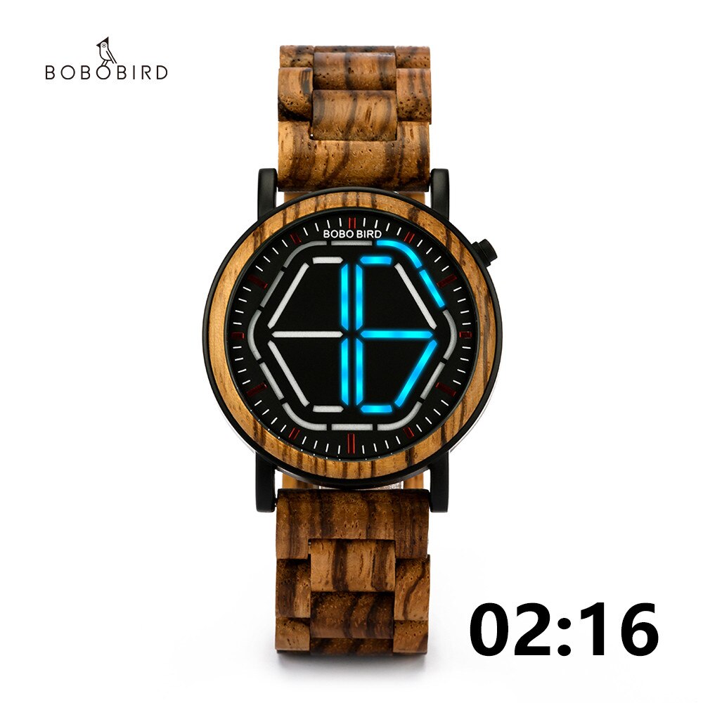 Bobo Vogel Elektronische Heren Horloges Heren Houten Mannelijke Horloge Voor Man Digitale Horloge Led Digitale Horloges Relogio Masculino