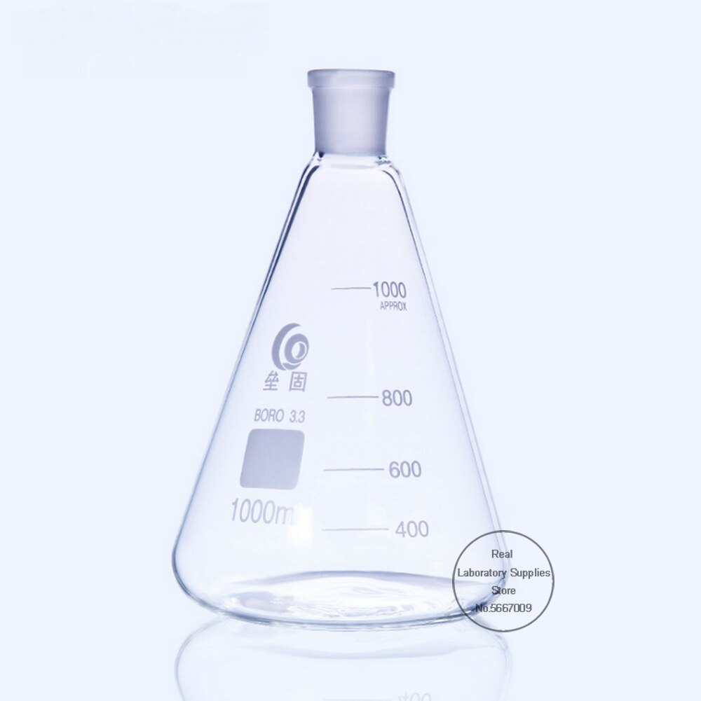1 Uds lab de 25ml a 2000ml, cuello espiral de vidrio de alto borosilicato con boca estándar 19 #24 #29 # matraz cónico triangular