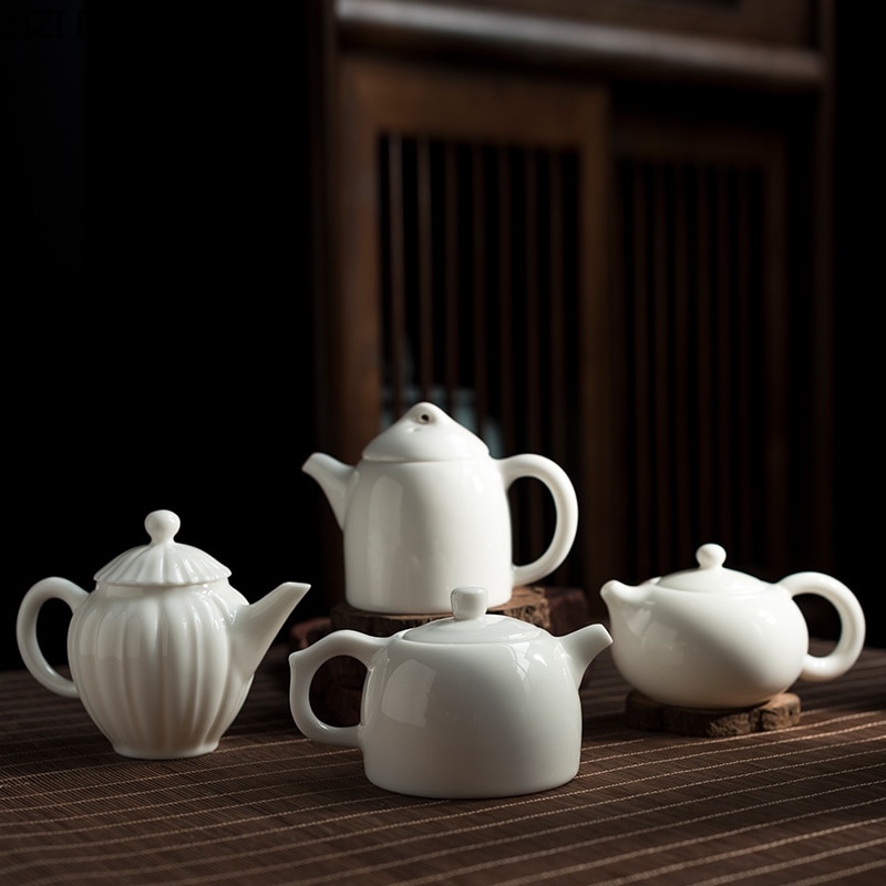 Europese Stijl Pure Witte Keramische Kleine Ketel Woonkamer Salontafel Desktop Art Decoratie Ketel Met Deksel Woondecoratie