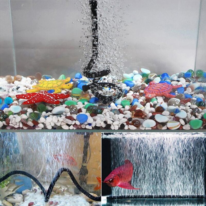Sorte akvarier pumpe hydroponisk oksygen diffuser rør luft stein boble bar vegg gardin rør slange for akvarier 20/60/120cm