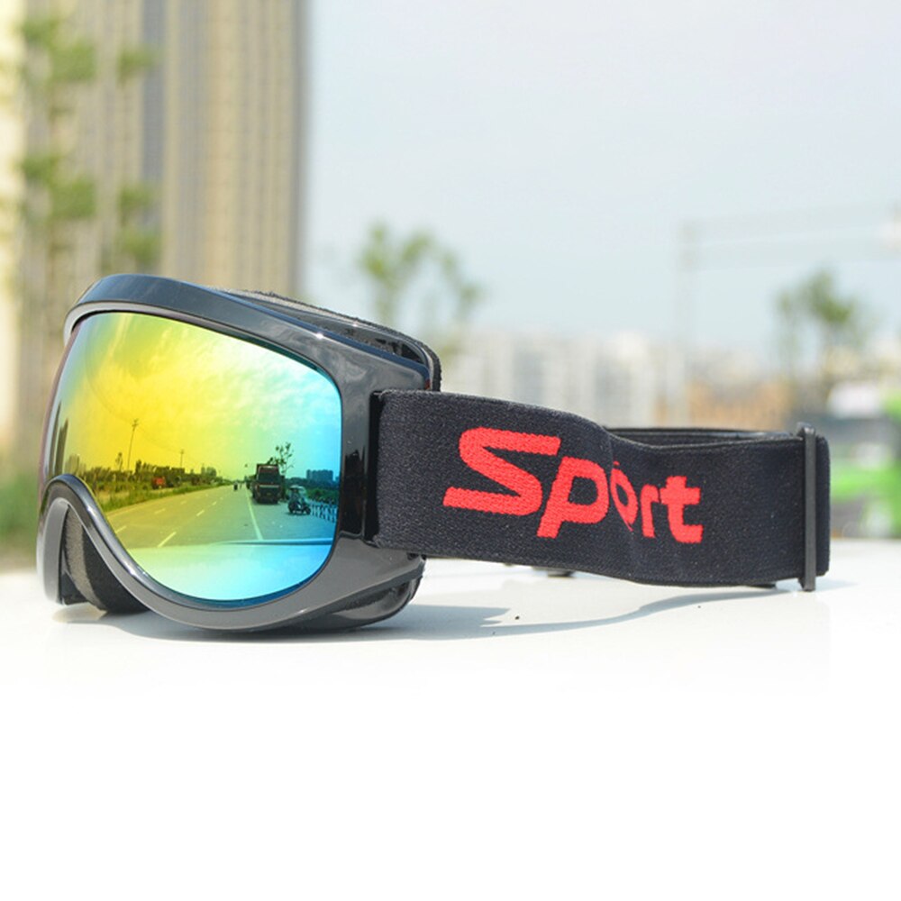 ski goggles lens anti-fog UV400 ski glasses skiing men women snow goggles Safety Eye Protection Glasses Eyewear: Black frame red