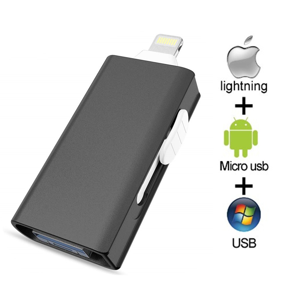 Usb Flash Drive For iPhone 6 6S 6Plus 7 7S 7P 8 8Plus XS iPad Lightning USB Memory Stick 128GB Pendrive for iOS External storage