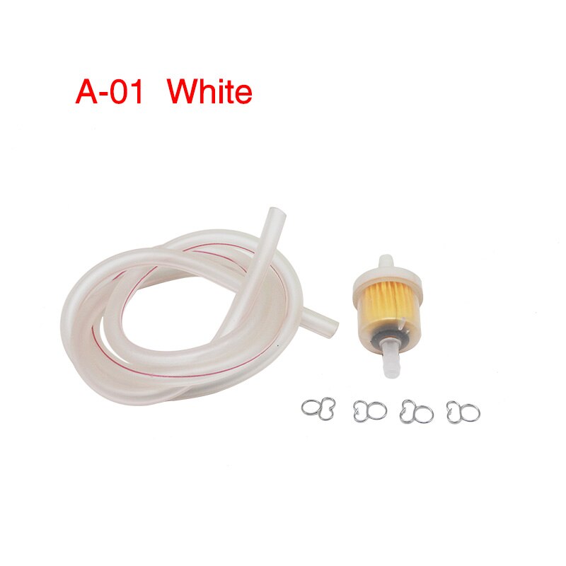 ZSDTRP-filtro de combustible de gasolina Universal, manguera de combustible y abrazadera de línea para motocicleta, ciclomotor, Scooter, Dirt Bike, ATV, 1 Uds.: Blanco