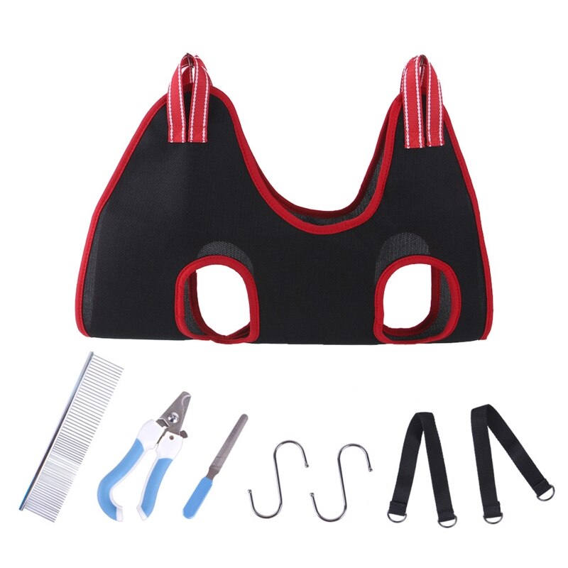 Uchwyt na psa robić pielęgnacji temblak hamak dla małych psów powściągliwość szelki robić przycinania paznokci i zwierząt pielęgnacja uszu: czerwony