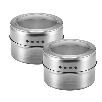 Ensemble de pots à épices magnétiques | Pot à épices en acier inoxydable, conteneur de stockage d'épices, poivre, Sprays d'assaisonnement, outils de cuisine, directe: Set of 2