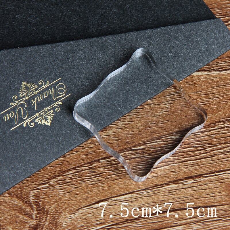Kristallen stempel handvat zegel stempel accessoires groot transparant acryl bord werk met siliconen stempels en stempelkussen: 7.5 7.5 1cm