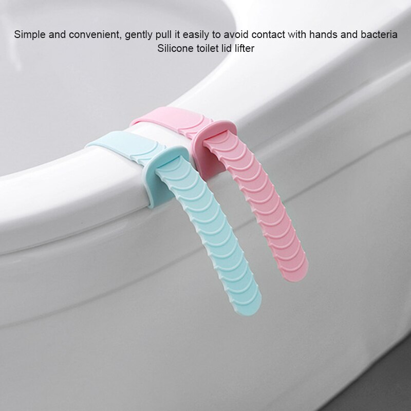 Silicone Verstelbare Toiletbril Verhogen Lifte Wc Deksel Handvat Schoon Lift Verhogen Schoon Raak Bacteriële Vlekken