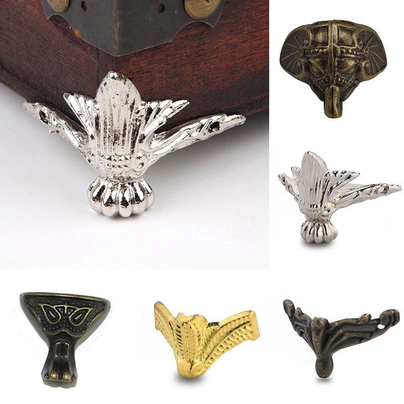 Antique Corner Protector Box Wood Case Decorative Feet Leg Corner Bracket Furniture Hardware Feet Leg Corner