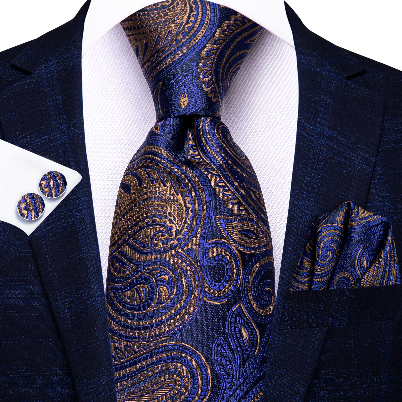 Gravata azul marinho para homens, lenço elegante, abotoaduras, acessórios para festa de casamento, gravatas, designer de novidade, presente: Preto Verde