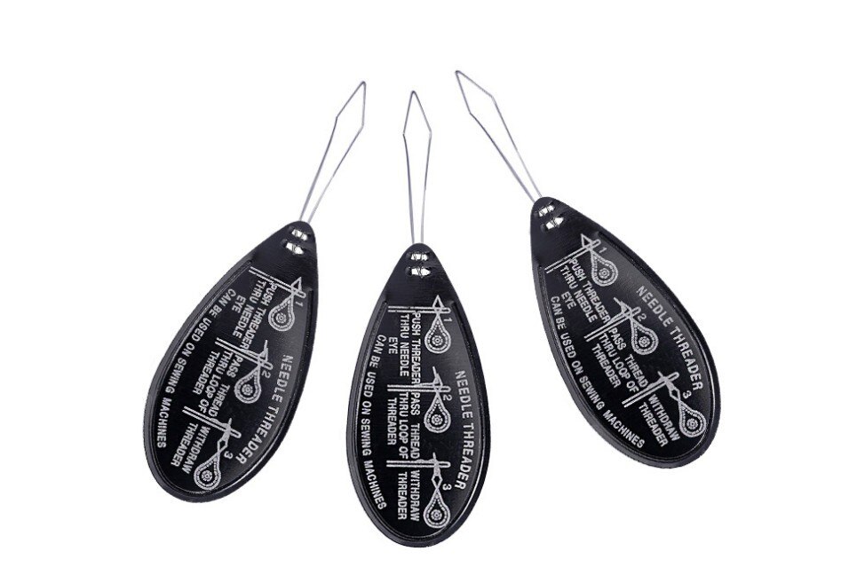 2Pcs Aluminum needle threader letter hand machine stitch insertion sewing tool craft diy accessories