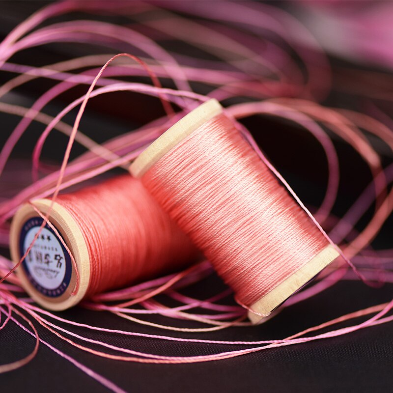 Roll Van 0.3 Mm Nylon Gevlochten Draad Hand Geweven Chinese Knoop Kwasten Lijn Ongeveer 50M Hoge Sterkte 3 strengen Draad Kwastje Lijn Roze