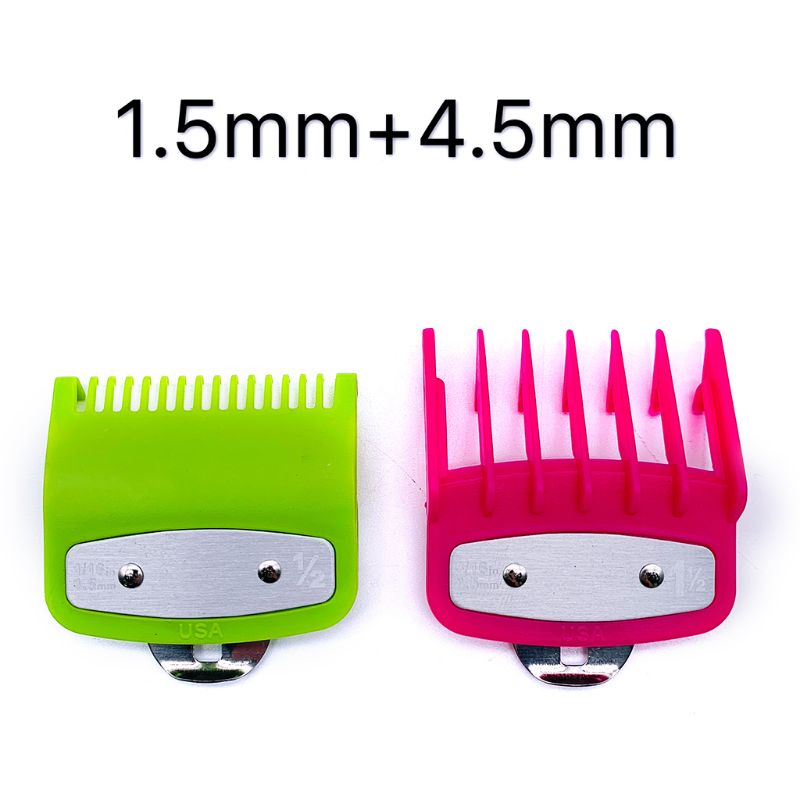 Pente de guia colorido, pentes com vários tamanhos de metal, ferramenta de corte, cortador de cabelo