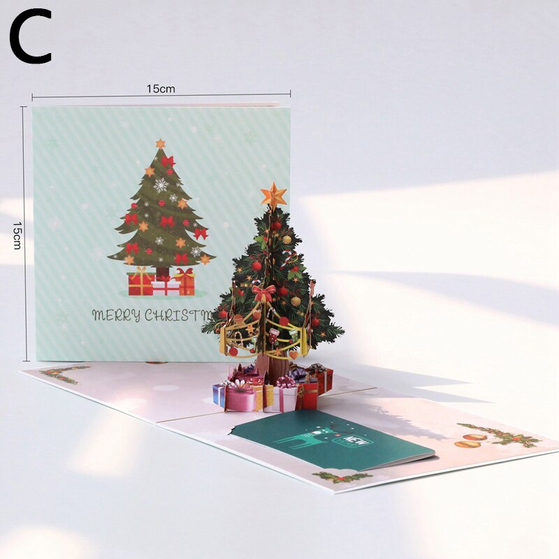 Christmas Pop UP Santa 3D Greeting Card Year Greeting Card Party Invitations Business Card Postcard Merry Christmas: C