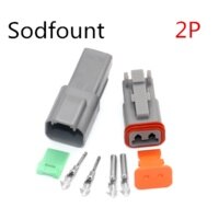 Kit de 10 conectores Deutsch DT 2/3/4/6/8/12 pines Kit de conector de cable eléctrico resistente al agua 22-16AWG motor/caja de cambios eléctrica resistente al agua: 2P