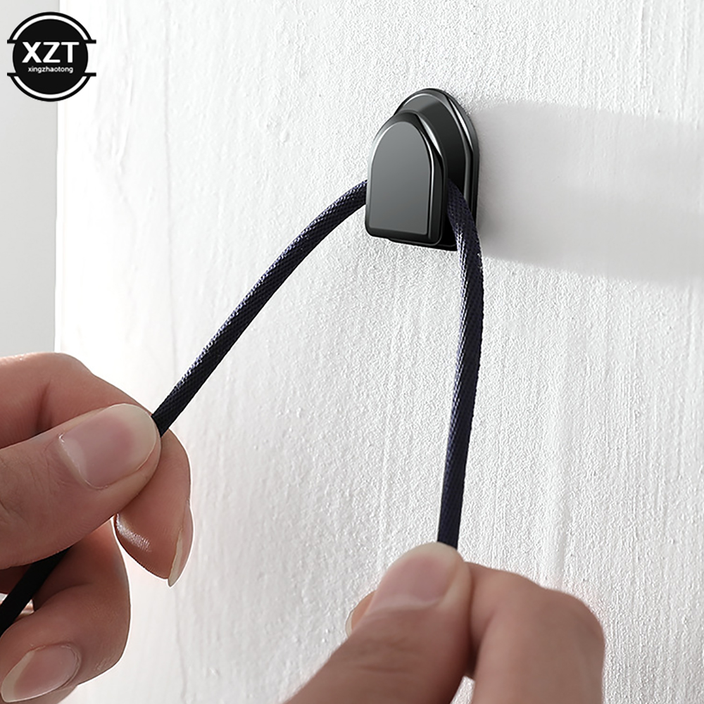 4 stks/partij Auto Haken Organizer Opslag Hanger voor USB Kabel Hoofdtelefoon Sleutel Opslag Muur Haak Hanger Auto Accessoire