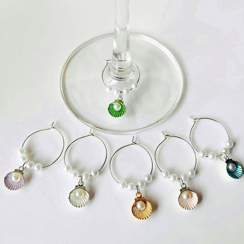 Sett  av 6 stk vinglass tusj sjarm ringetone tusj julefest bar bordpynt