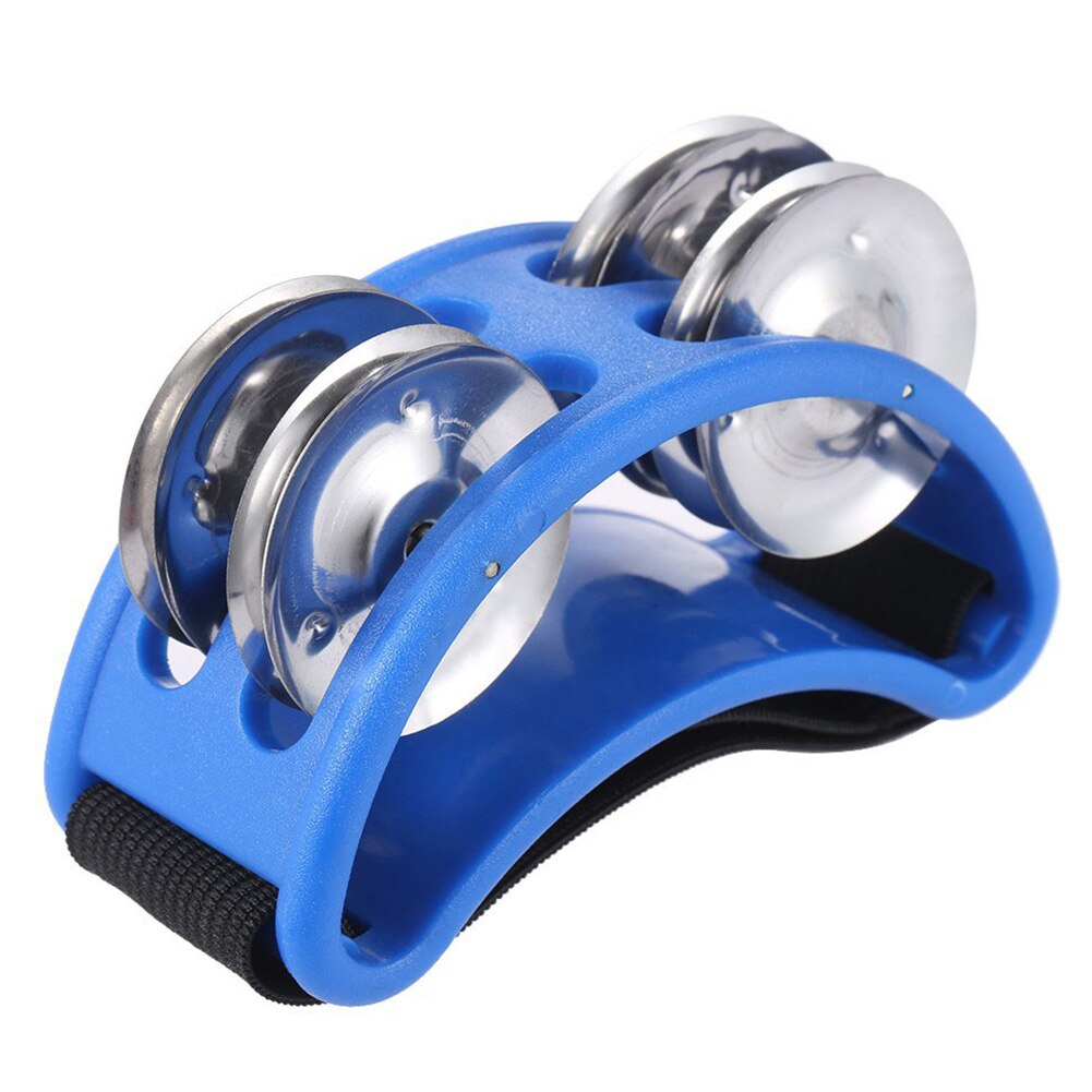 Instrument Tambourine Bell Jingle Plastic Metal Foot Musical