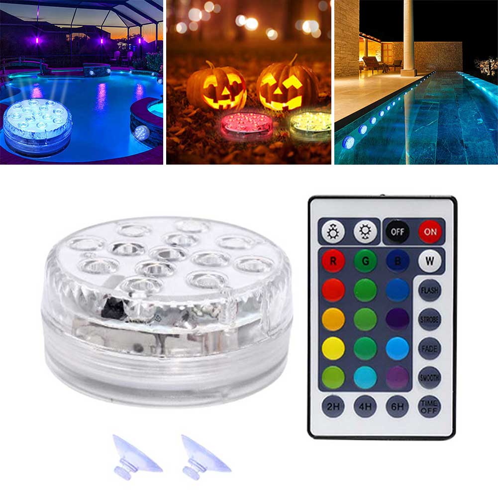 Farbwechsel LED Schwimmbad Licht Hochzeit IP66 Wasserdichte Teich Dekoration Party Fernbedienung Tauch Batterie Betrieben Magneten: IR28 8.5CM
