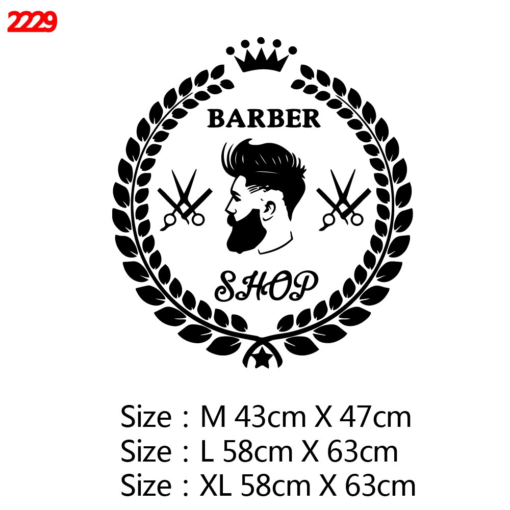 Decoratie voor een kapperszaak, muursticker voor een knipbeurt, stickers voor op maat gemaakte etalageglazen, muurschilderingen #39 #39: Stijl 7 / Maat l