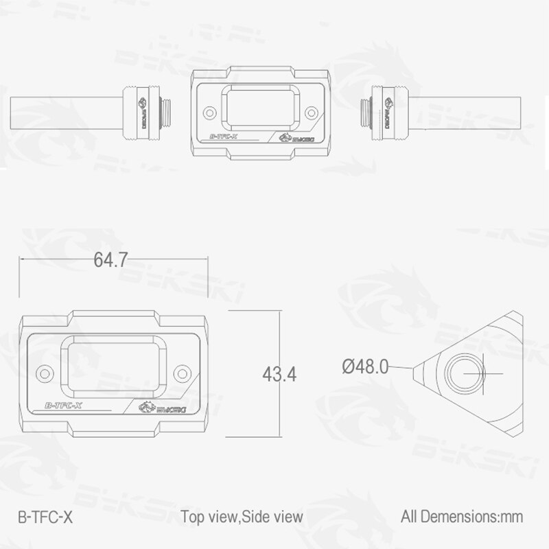 bykski OLED water cooler display water cooler system dual G1 / 4 &#39;&#39; flow sensor accessories B-TFC-X