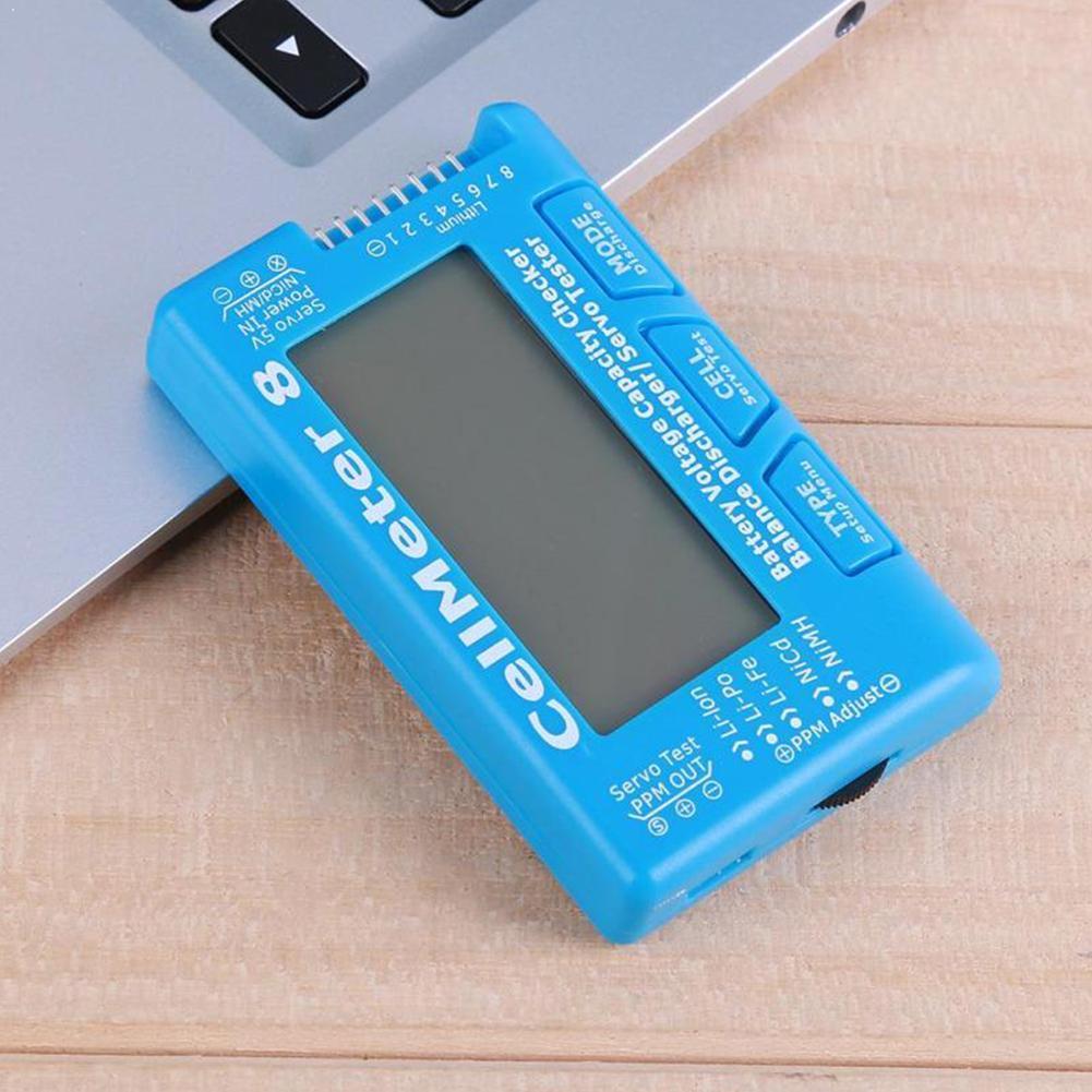 Rc-celmeter 8 digitale batterijcapaciteitscontrole, balanstester, servo voor lipo, lcd, nimh-achtergrondverlichting, li-ion, nicd-ontlader, lif  h7 i 9