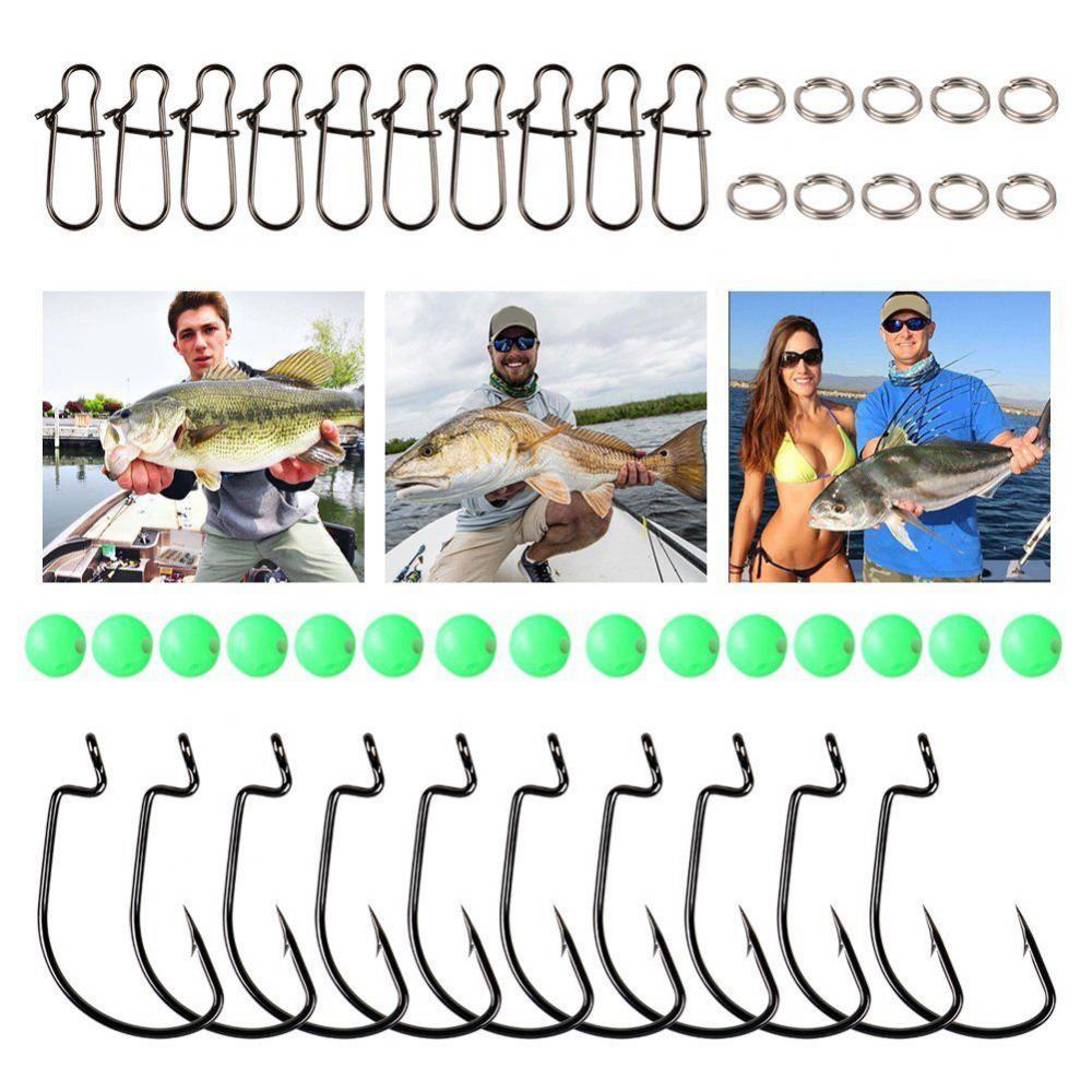 Tool Sinker Fishing Brass Sinkers Set Weights Jig Hook Swivel Ring Connector Tools with Box