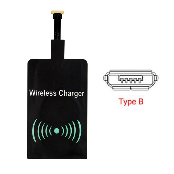 Qi Wireless Charging Kit Transmitter Charger Adapter Receptor Receiver Pad Coil Type-C Micro USB kit for iPhone Xiaomi Huawei: receiver Type B