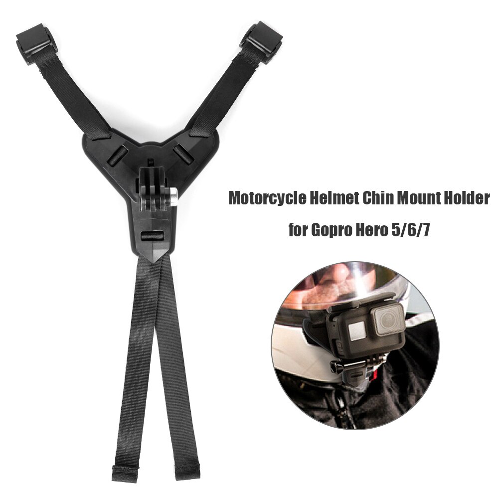 Moottoripyörä kypärä leukahihna kiinnityspidike gopro hero 9 8 7 5 osmo action xiaomi yi action urheilukamera moto tarvikkeet
