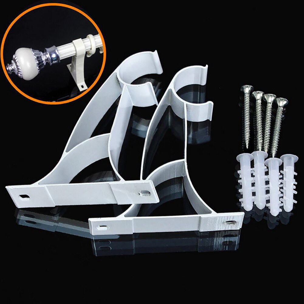 2pcs Universal Rustproof Hotel Easy Install Aluminum Alloy Home Decor Fixed Accessories Bedroom Living Room Curtain Bracket