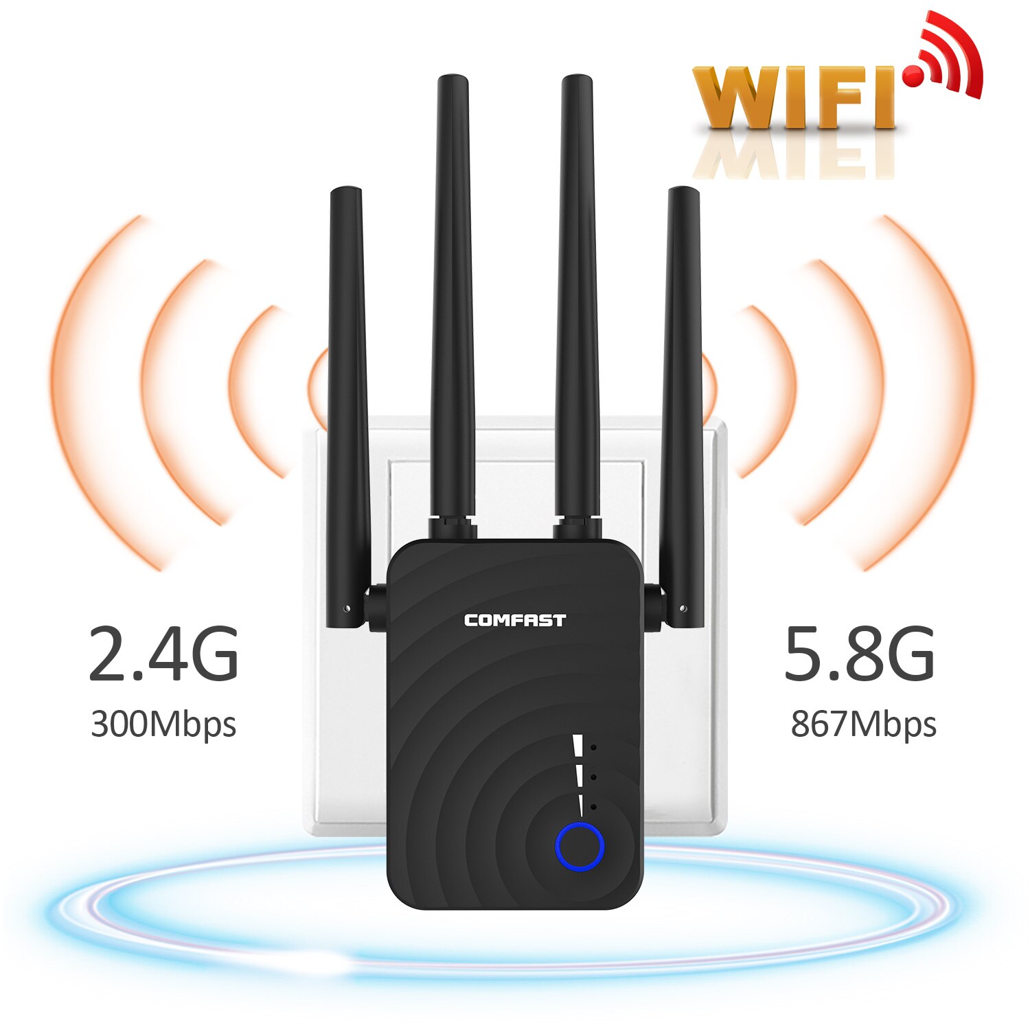 5G Wifi Repeater Amplifier OLED Display 1200Mbps Wi- fi Signal Network Extender Long Range AC Booster 5Ghz Wireless Access Point