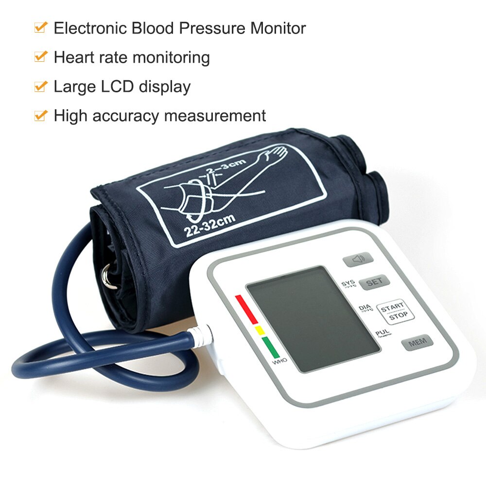 Tonometer overarm stil blodtryksmonitor stort lcd-display digitalt intelligent blodtryksmåler måleværktøj: Type 2 no stemme