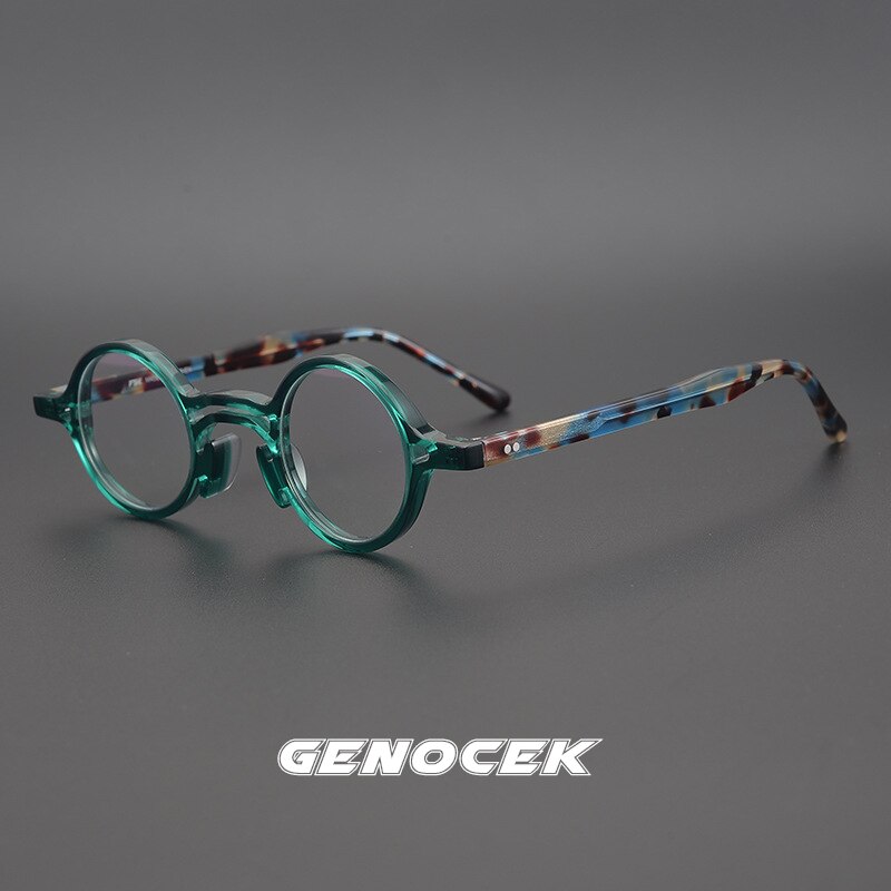 Vintage Men Handmade Acetate Glasses Frame Women Small Box Round Luxury Brand Myopia Optical Eyeglasses Frame Japan Eyewear