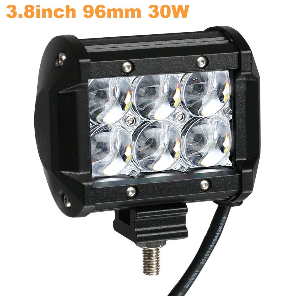 Weketory 4 6,5 4 9,3 12 17 pulgadas 30W 60W 90W 120W 180W 5D Barra de luz LED de obra para Tractor Boat OffRoad 4WD 4x4 camión SUV ATV 12V 24v: 1PC 30W Spot