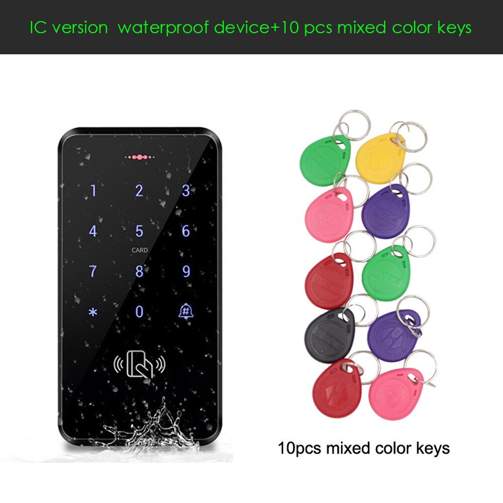 IP68 Waterproof Access Control Keypad Outdoor 125KHz RFID Access Controller Touch Door Opener System Electronic EM4100 Key Card: 13.56MHZ Waterproof
