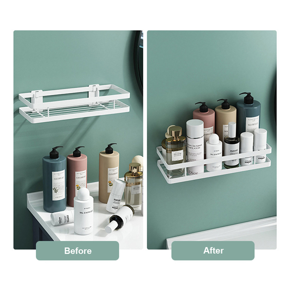 Nordic Bathroom Shelves No Punching Strong Load-bearing Sundries Storage Rack Multifunctional Kitchen Spice Bottle Organizer