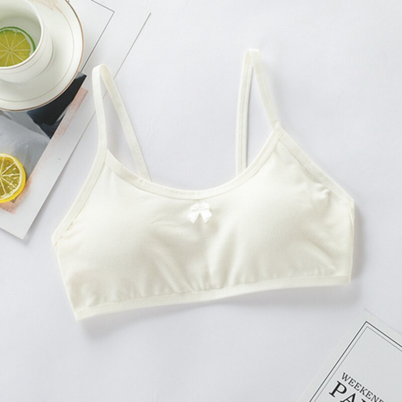 Reggiseno da allenamento in tinta unita reggiseno elastico senza fili per esterno abbigliamento per bambini per 8-16 anni reggiseno sportivo da palestra gilet ragazza Lingerie: Beige