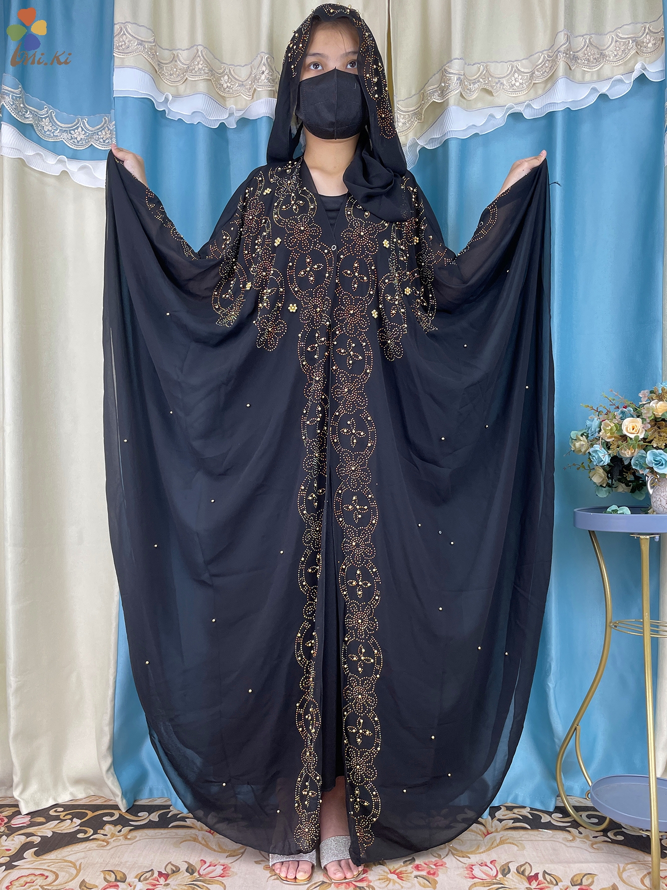 Vestido muçulmano de luxo para as mulheres, tamanho grande, abaya, roupas islâmicas, aberto, diamante, moda