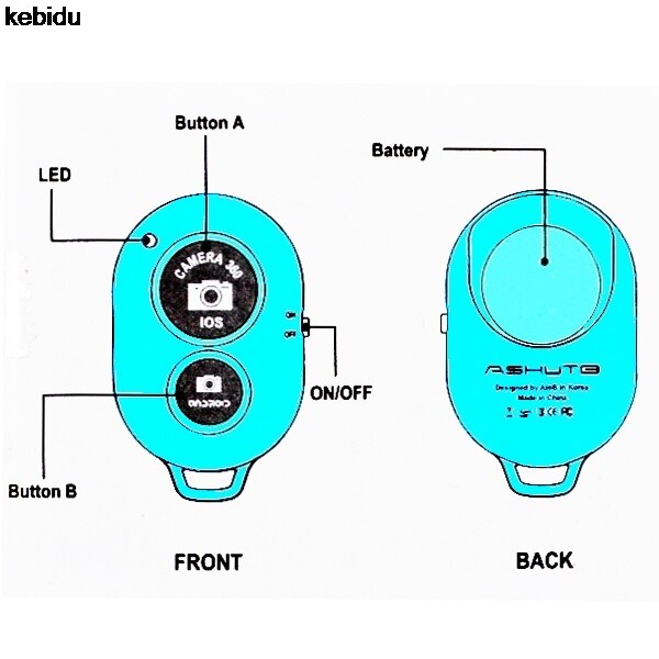 Kebidu Selbst-Timer Selfie Drahtlose Bluetooth Fernauslöser Einbeinstativ Selbstauslöser für iPhone IOS Samsung Android Für xiaoni Oppo