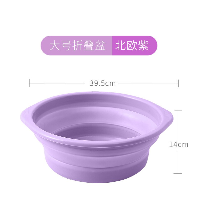 Household Folding Basin Outdoor Travel Portable Folding Basin Multi-Function Kitchen Sink: Large Nordic Purple