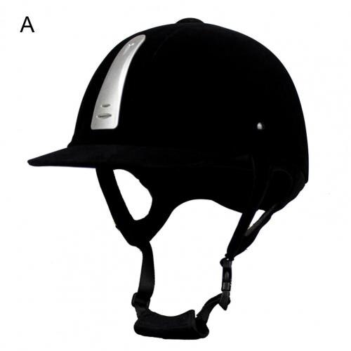 Unisex Equestrian Helmet Unisex Classic Velvet Horse Riding Helmet Horse Equipment Cycling Helmet Protection Cap: A M