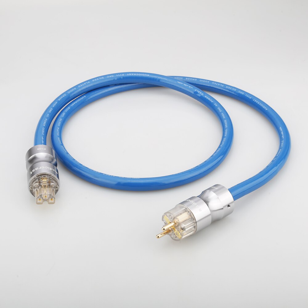 Neue P111 HIFI Power EMC Schild AC Netzkabel Silber Überzogene Schuko Netzkabel Kabel EU/US Power Kabel EU UNS Stecker Power