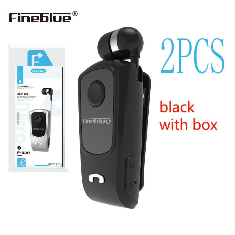 FineBlue F920 sportowe słuchawki Bluetooth z mikrofonem redukcja szumów F910 bezprzewodowy zestaw słuchawkowy przypomnienie połączeń Bluetooth słuchawki: with box-black-2pcs