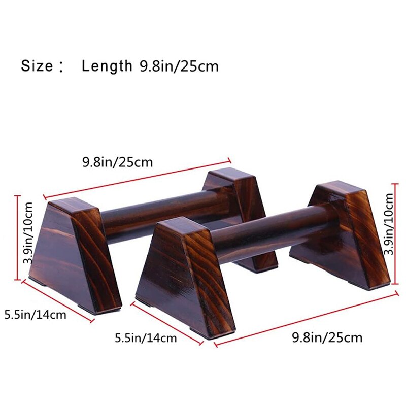 1 Pair of Wooden Push-Up Equipment Gymnastic Handstand Fitness Exercise Tool Men and Women Training Equipment